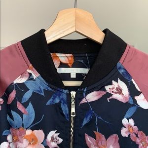 Mauve and floral bomber jacket